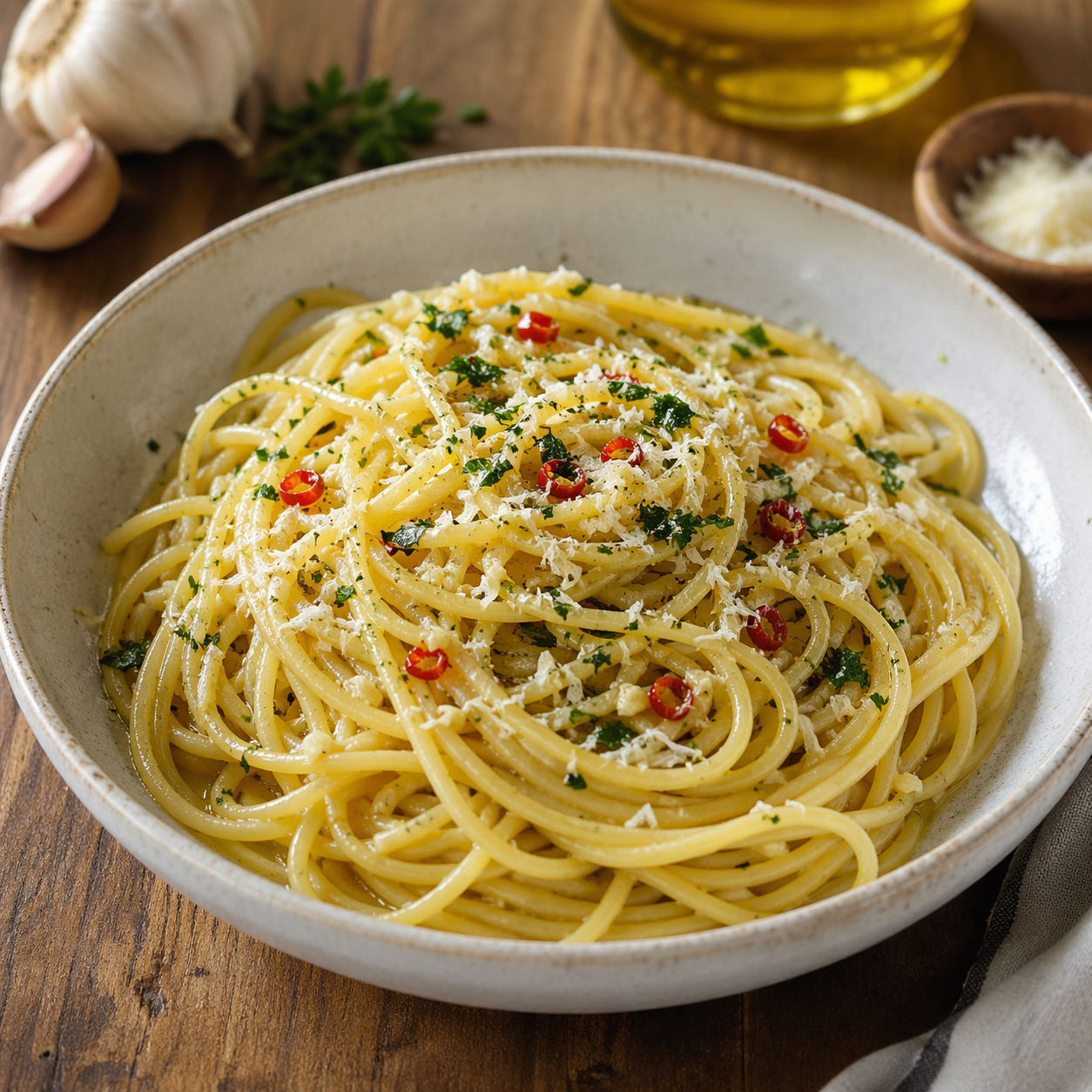 Knoblauch auf Olivenöl