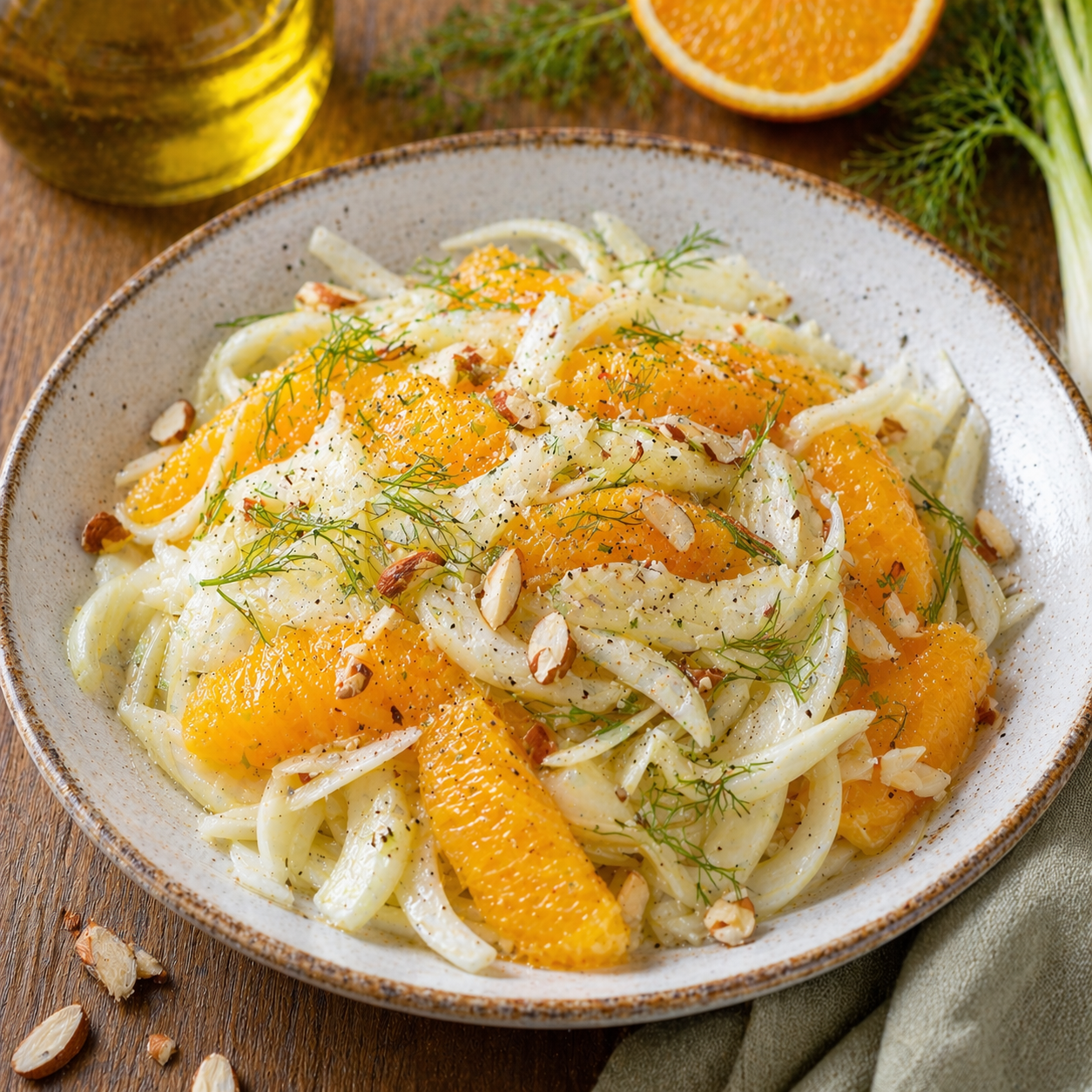 Orange auf Olivenöl