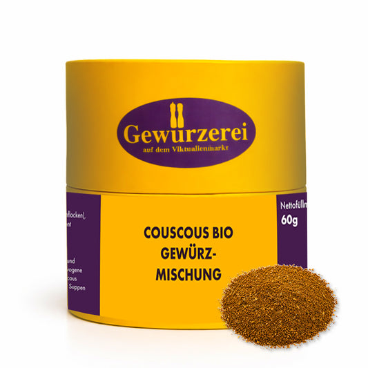 Bio Couscous Gewuerzmischung mit Schwarzkumel Kreuzkuemmel und Kraeutern fuer Couscous Gemuese und Bowls