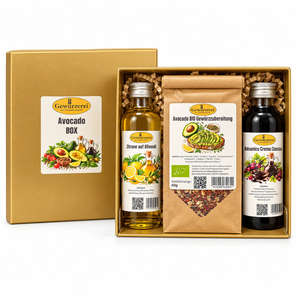 Avocado Geschenkbox mit BIO Gewürz, Zitronen Olivenöl und Balsamico Crema
Bild-Dateiname: avocado-geschenkbox-gewuerzerei.com
