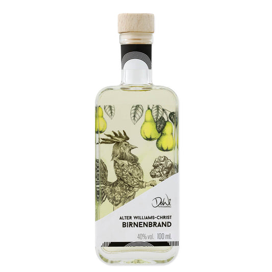 Alter Willi Williams Spirituose mit 40 Prozent vol. in der 100 ml Flasche mit feiner Birnenaromatik