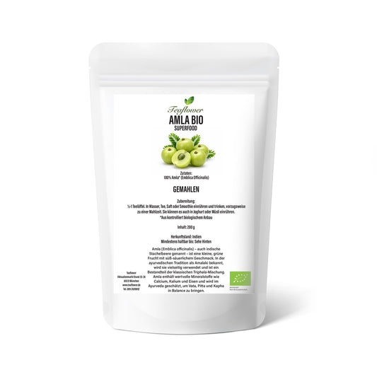 Sehr fein gemahlenes Bio Amla Pulver aus Indien – 100 % indische Stachelbeere ohne Zusätze