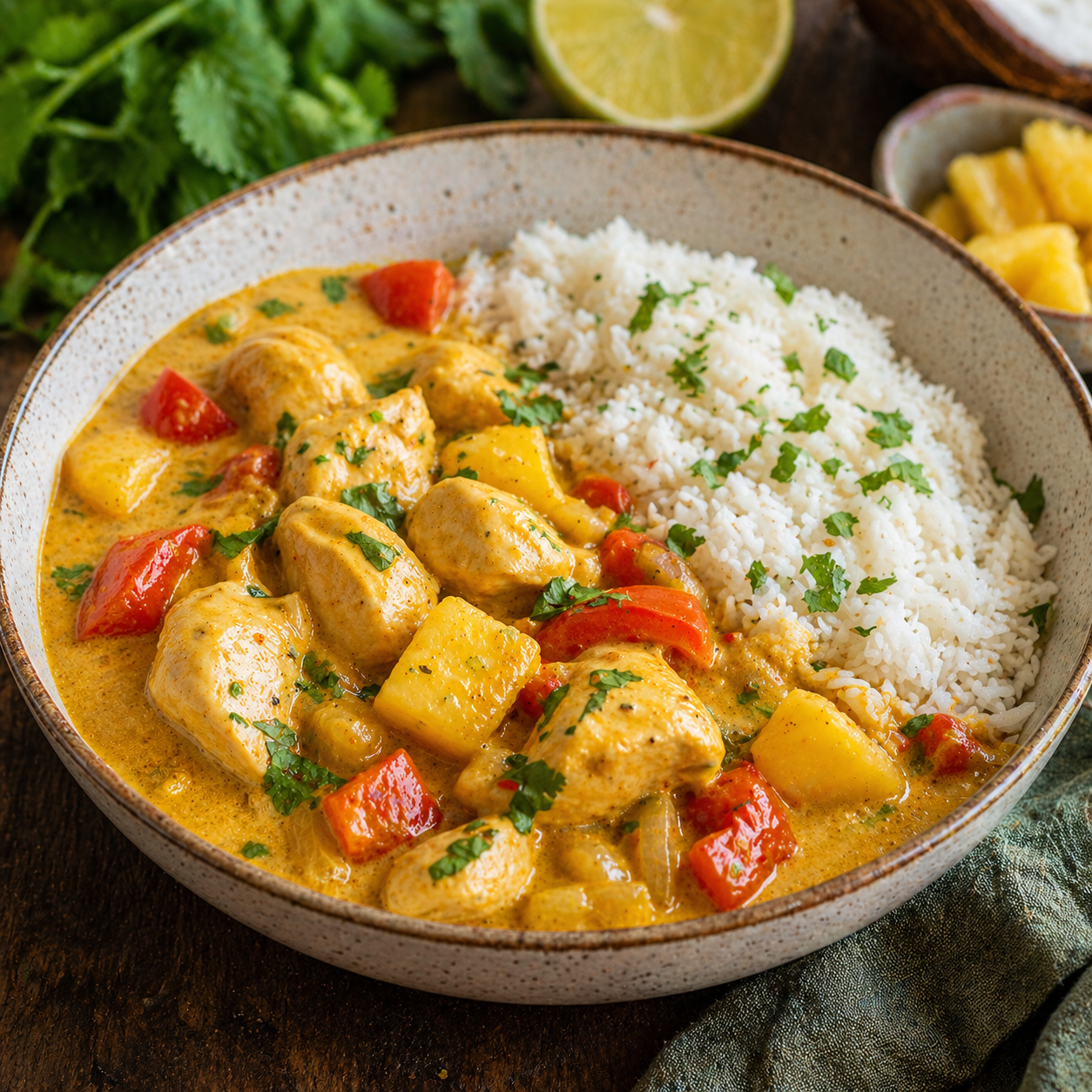 Ananas Curry Gewuerzmischung mit fruchtiger Note und klassischen Currygewuerzen fuer Currys Reisgerichte und Fleischgerichte