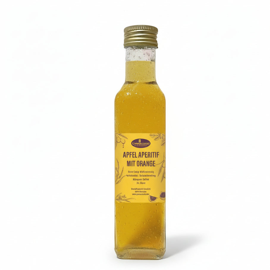 Apfel Aperitif mit Orange fruchtiger Essig fuer Dressings Desserts und sommerliche Getraenke