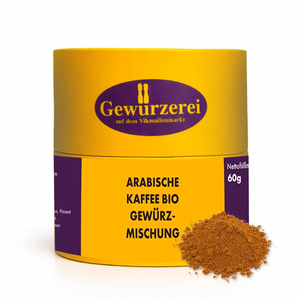 Arabische Kaffee Gewuerzmischung Bio mit Kardamom Zimt Nelken und Muskat fuer Kaffee Tee und Desserts.