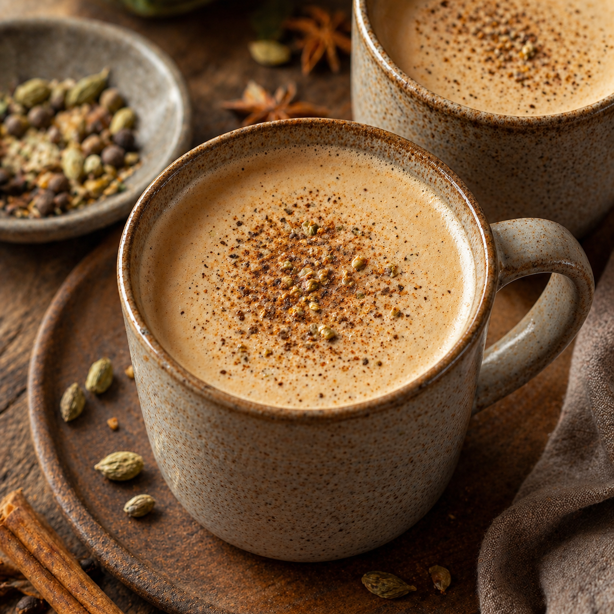 Arabische Kaffee Gewuerzmischung Bio mit Kardamom Zimt Nelken und Muskat fuer Kaffee Tee und Desserts