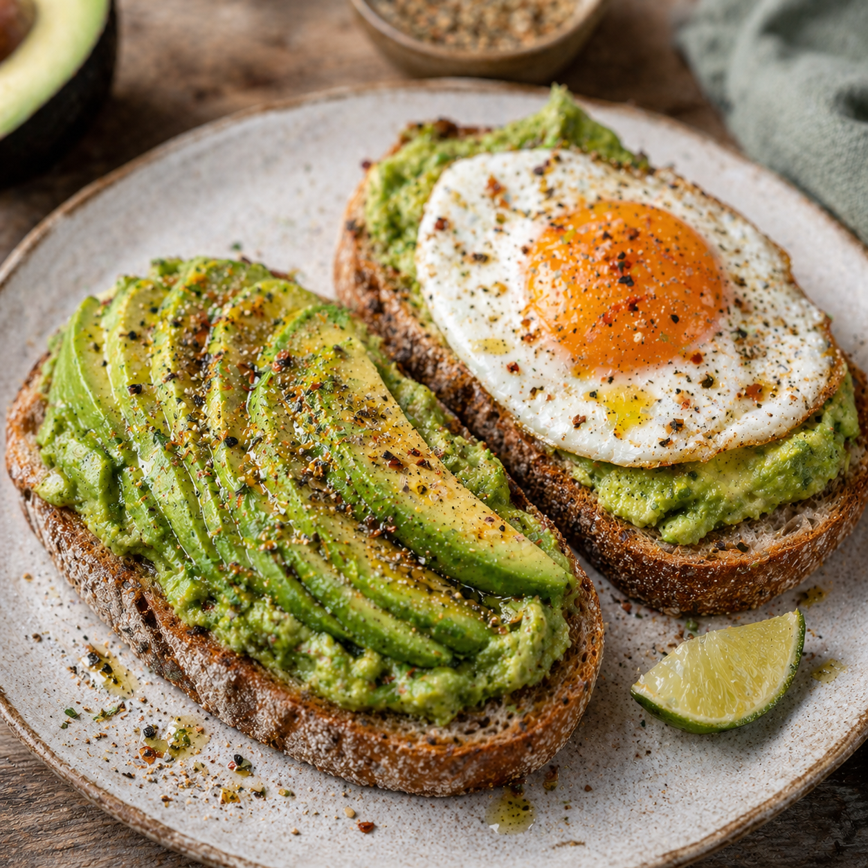 Bio Gewuerzmischung fuer Avocado mit Tomate Paprika Schwarzkuemmel Chili und Kraeutern fuer Avocadobrot und frische Gerichte