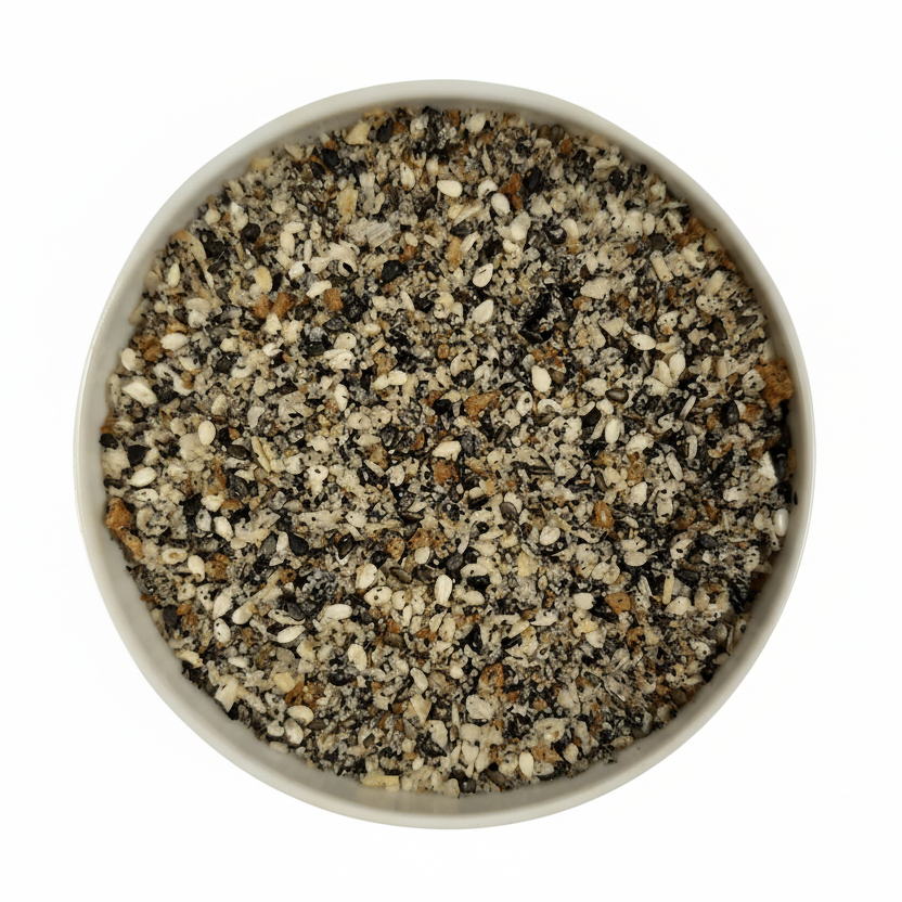 Bio Bagel Topping mit Sesam, Mohn, Zwiebel und Knoblauch für knuspriges Brot und Gebäck