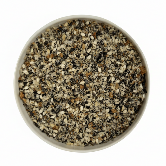 Bio Bagel Topping mit Sesam, Mohn, Zwiebel und Knoblauch für knuspriges Brot und Gebäck