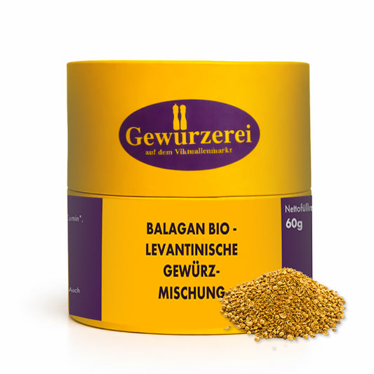 Balagan Bio Gewuerzmischung mit Koriander Curcuma Cumin Kardamom Limettenschalen und Pfeffer fuer orientalische Gerichte