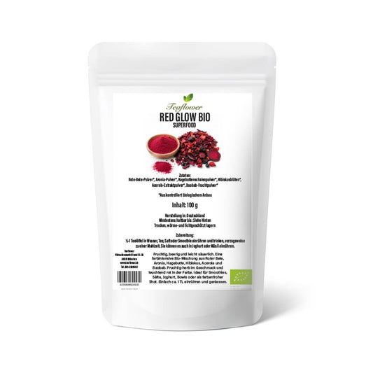 Bio Superfood Mischung mit Roter Bete, Aronia, Hagebutte, Hibiskus, Acerola und Baobab für Bowls und Smoothies