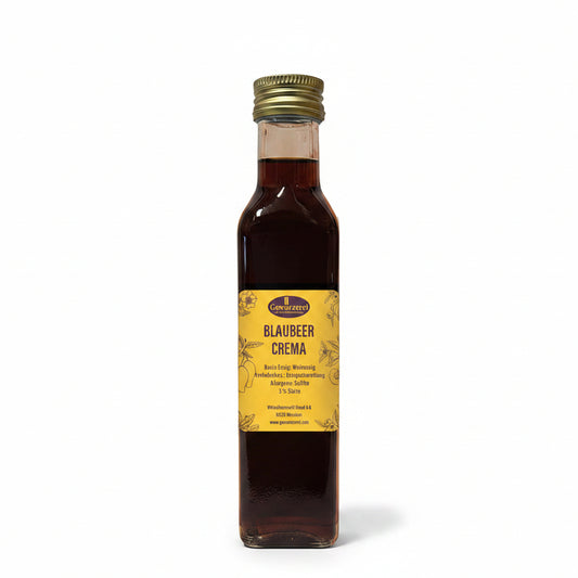 Blaubeer CremaBlaubeer Crema fruchtig und samtig auf Weissweinessig Basis fuer Salate Kaese Desserts und Getraenke
