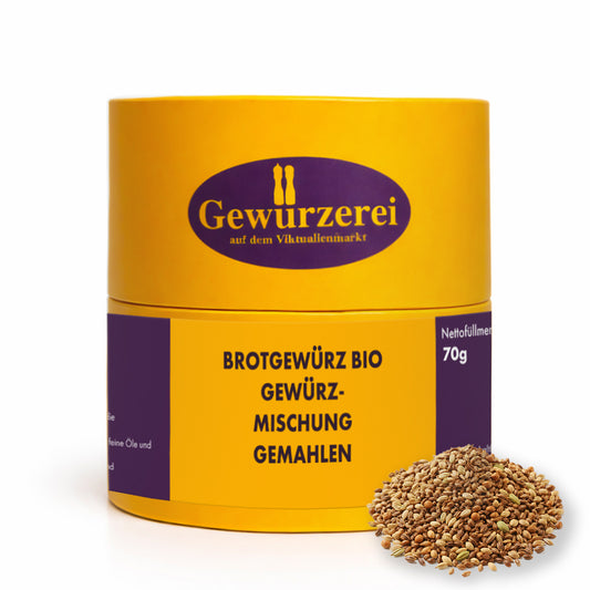 Bio Brotgewürz gemahlen aus Fenchel, Anis, Koriander und Kümmel für klassisches Brot und Backwaren