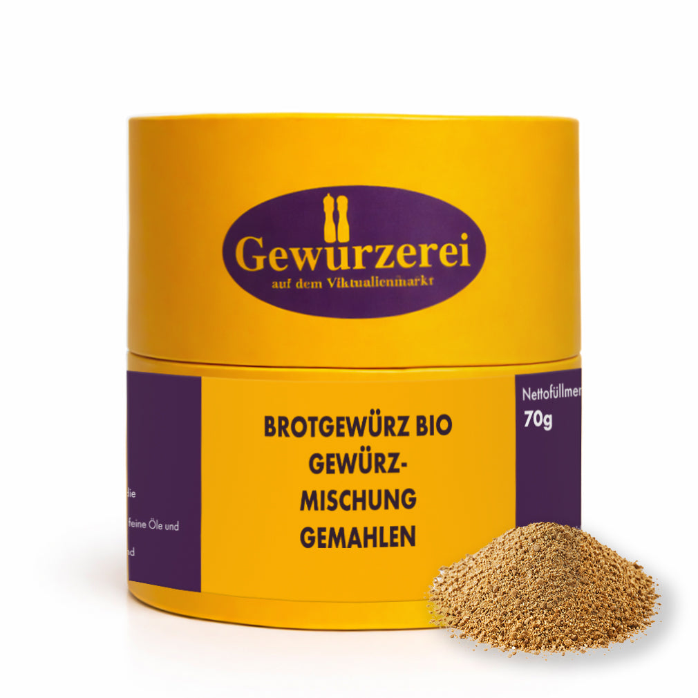 Bio Brotgewürz gemahlen aus Fenchel, Anis, Koriander und Kümmel für klassisches Brot und Backwaren