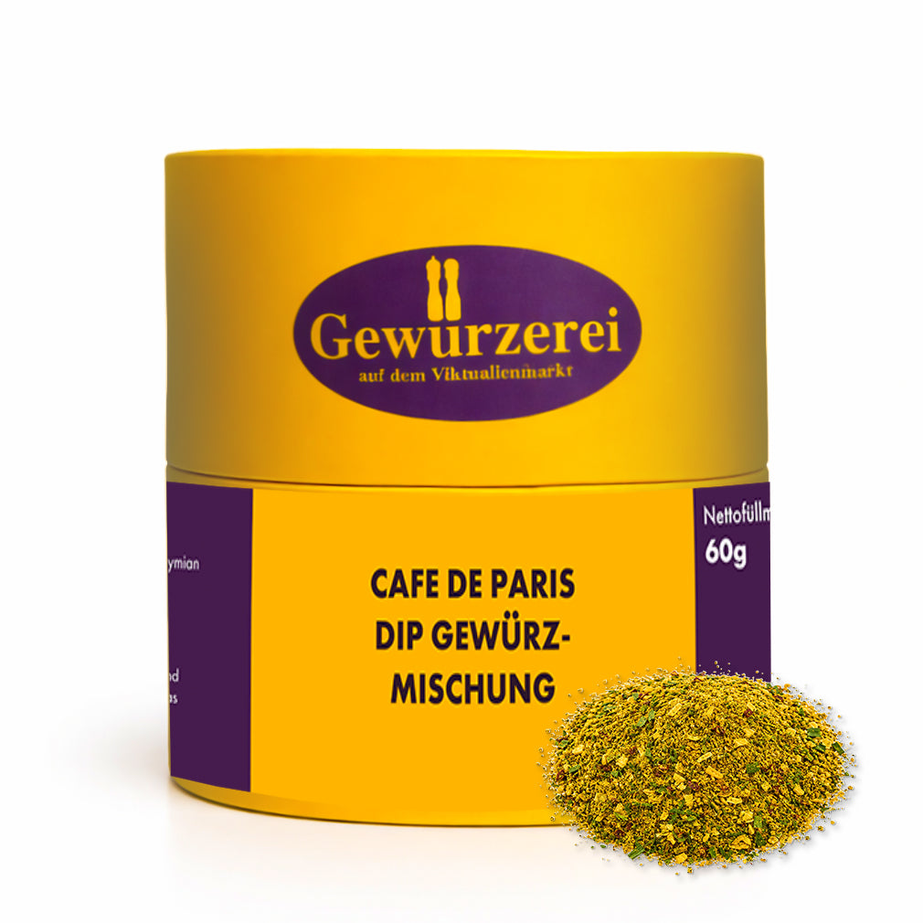 Cafe de Paris Dip Gewuerzmischung mit Kraeutern und Zitrusnote fuer Butter Dips und Saucen.