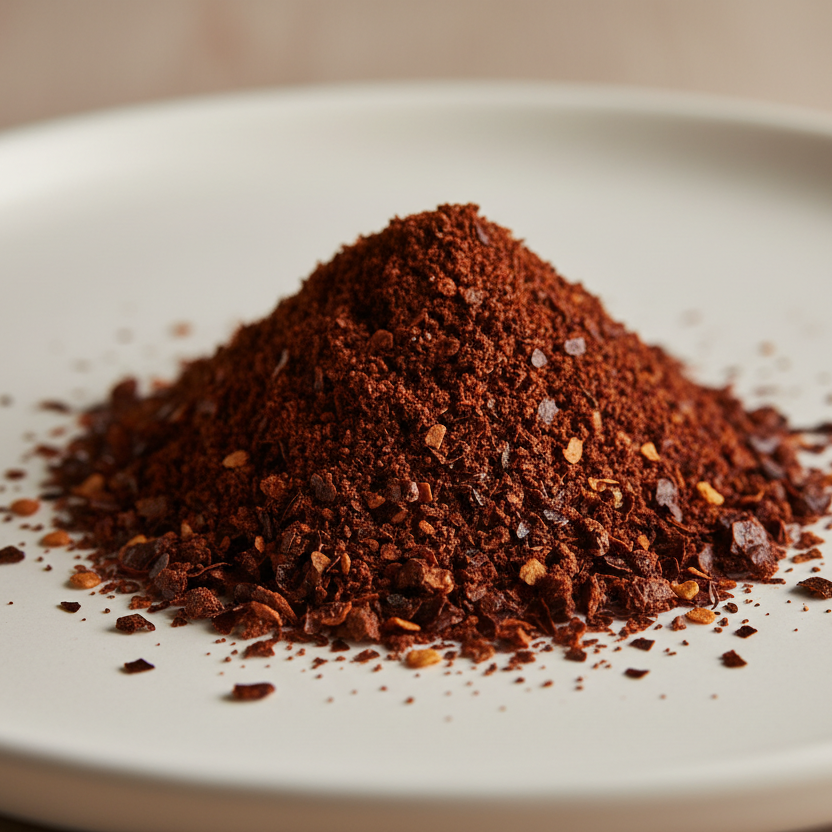 chili ancho bio geschroten aus mexiko, mild-rauchiger getrockneter chili mit fruchtiger note und feiner waerme