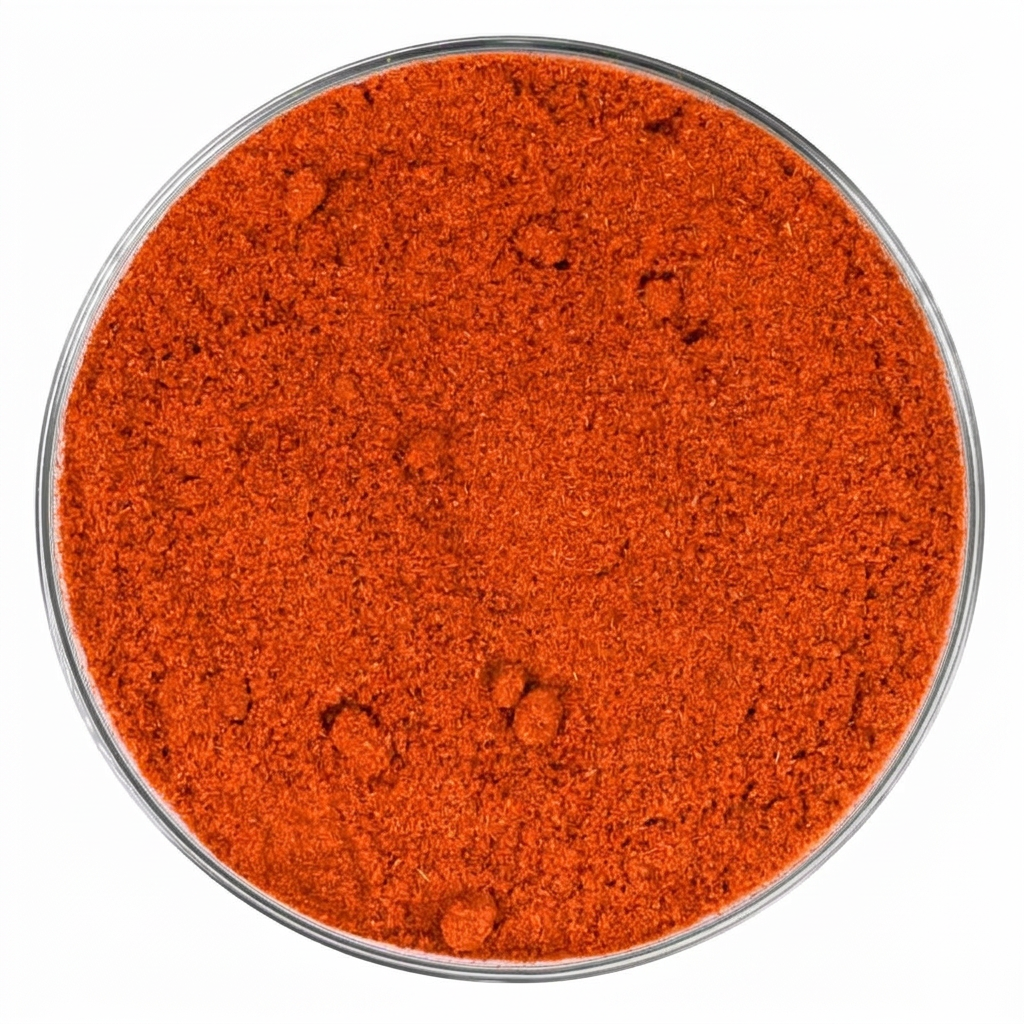 Fein gemahlenes Carolina Reaper Chilipulver aus Ecuador mit extremer Schärfe von 900.000–1.200.000 Scoville.
