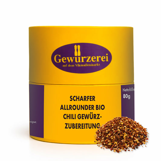Bio Chili Gewürzmischung scharf mit Chipotle, Paprika und Tomate für würzige und rauchige Gerichte.