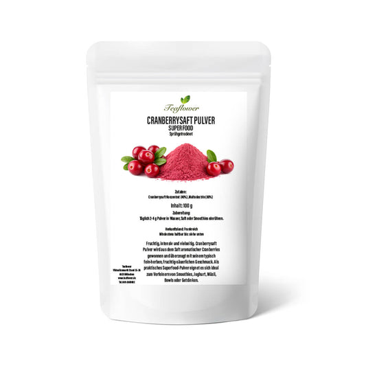 Sprühgetrocknetes Cranberrysaftpulver mit 40 % Cranberrysaft-Konzentrat für Smoothies, Bowls und Fruchtgetränke.