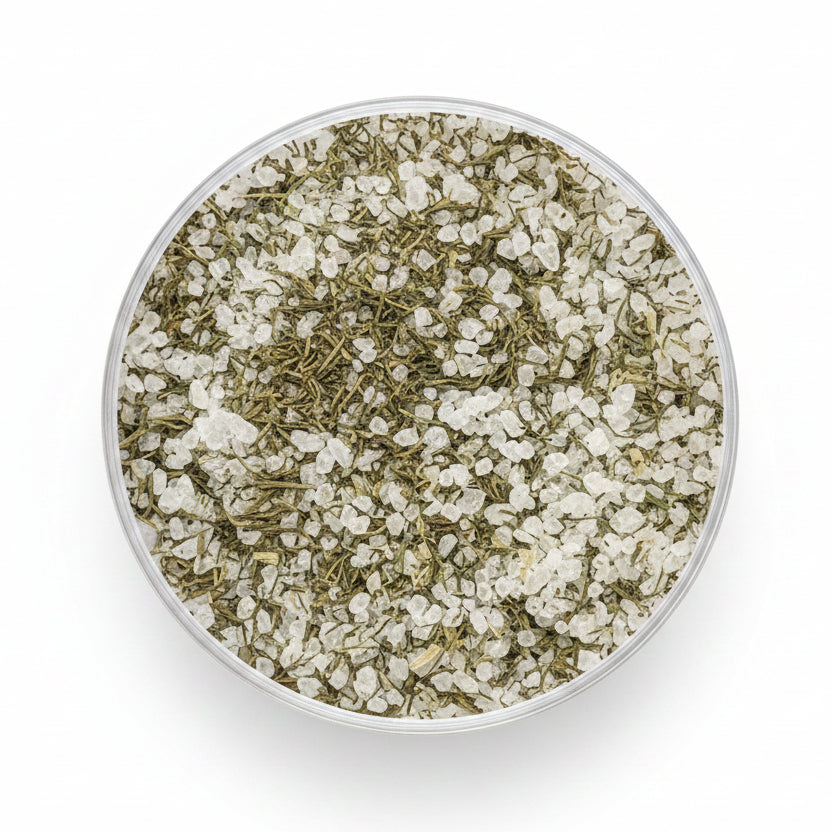 Bio Dillsalz mit feinem Salz und Dill fuer Fisch Kartoffeln Dips und frische Gerichte
