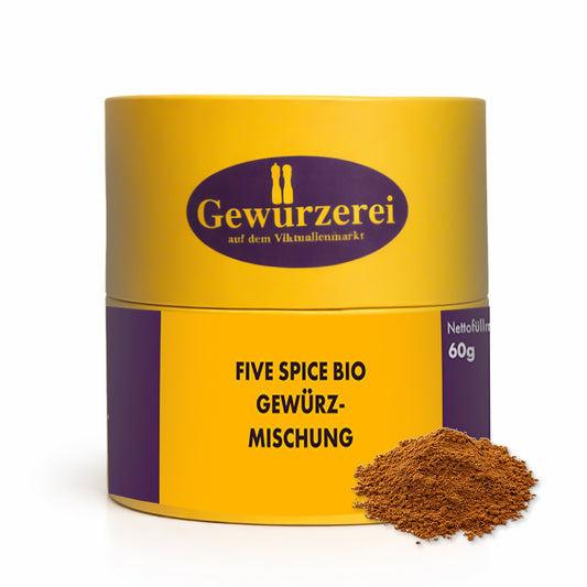 Bio Five Spice Gewuerzmischung mit Zimt, Sternanis, Fenchel, Nelken und Pfeffer fuer asiatische Gerichte