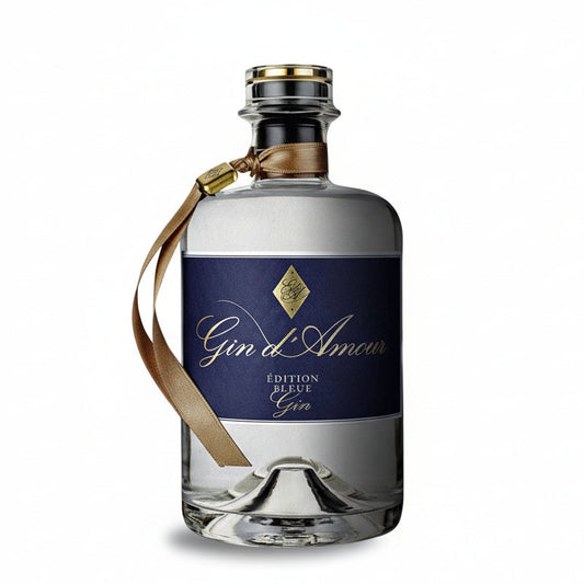 Gin d’Amour Édition Blue 40 % vol im Glas mit Wacholder und Heidelbeernote