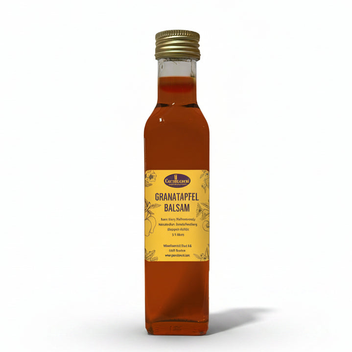 Granatapfel balsam essig mit fruchtiger note fuer salate dressings saucen und desserts