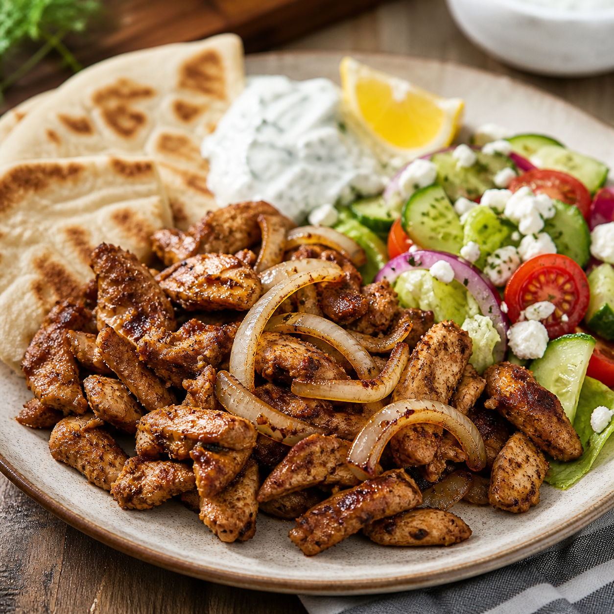 Bio Gyros Gewuerzmischung grob mit Kraeutern Knoblauch und Paprika fuer Fleischgerichte und mediterrane Kueche