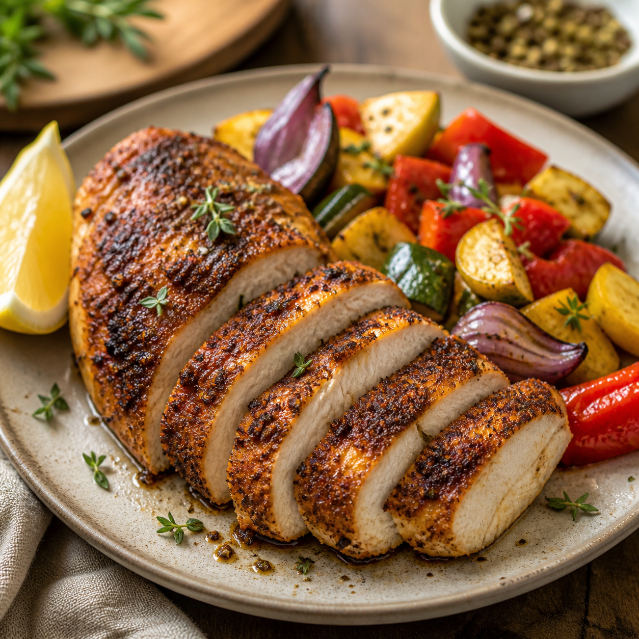 Bio Haehnchen Gewuerzmischung mit Koriander Kurkuma Knoblauch und Chili fuer Gefluegel und Grillgerichte