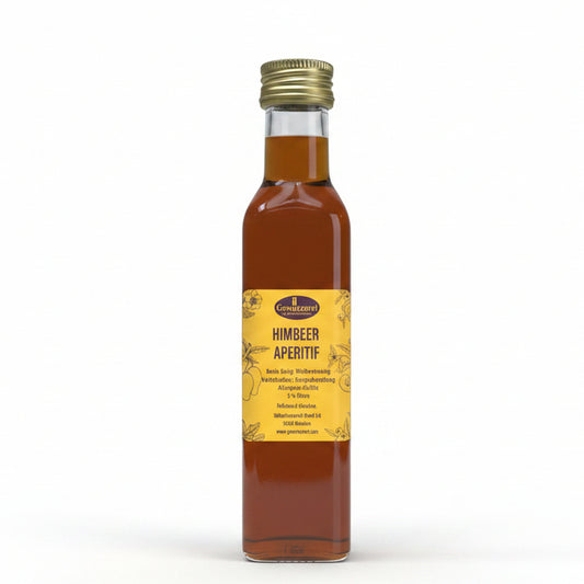 Himbeer aperitif mit fruchtiger note als getraenk oder fuer desserts und salate