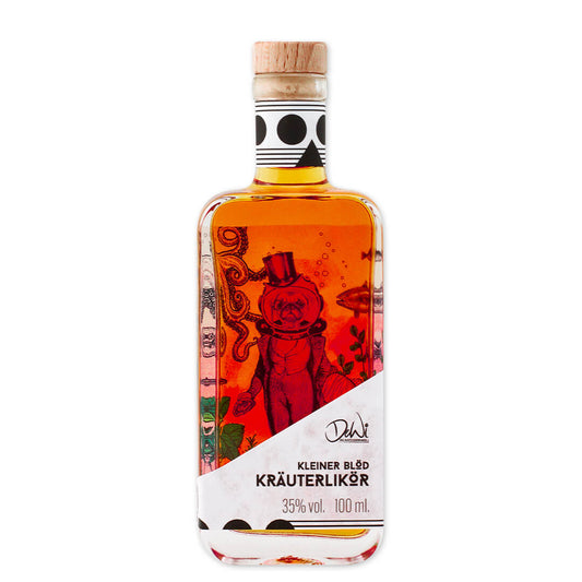 Kleiner Blöd Kräuterlikör mit 30 Prozent vol. in der dekorativen 100 ml Flasche