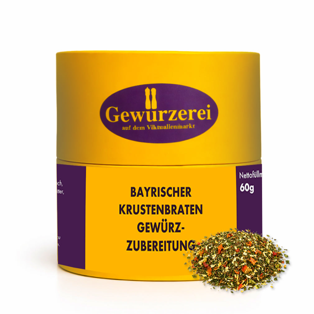 Bayrische Krustenbraten Gewuerzmischung fuer Schweinebraten mit knuspriger Kruste und aromatischem Fleisch.