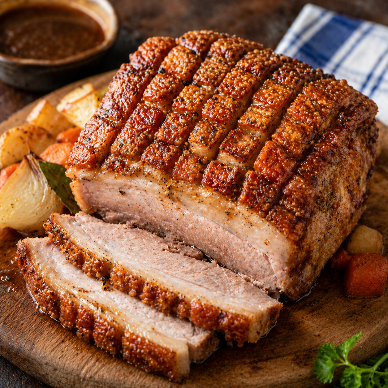 Bayrische Krustenbraten Gewuerzmischung fuer Schweinebraten mit knuspriger Kruste und aromatischem Fleisch