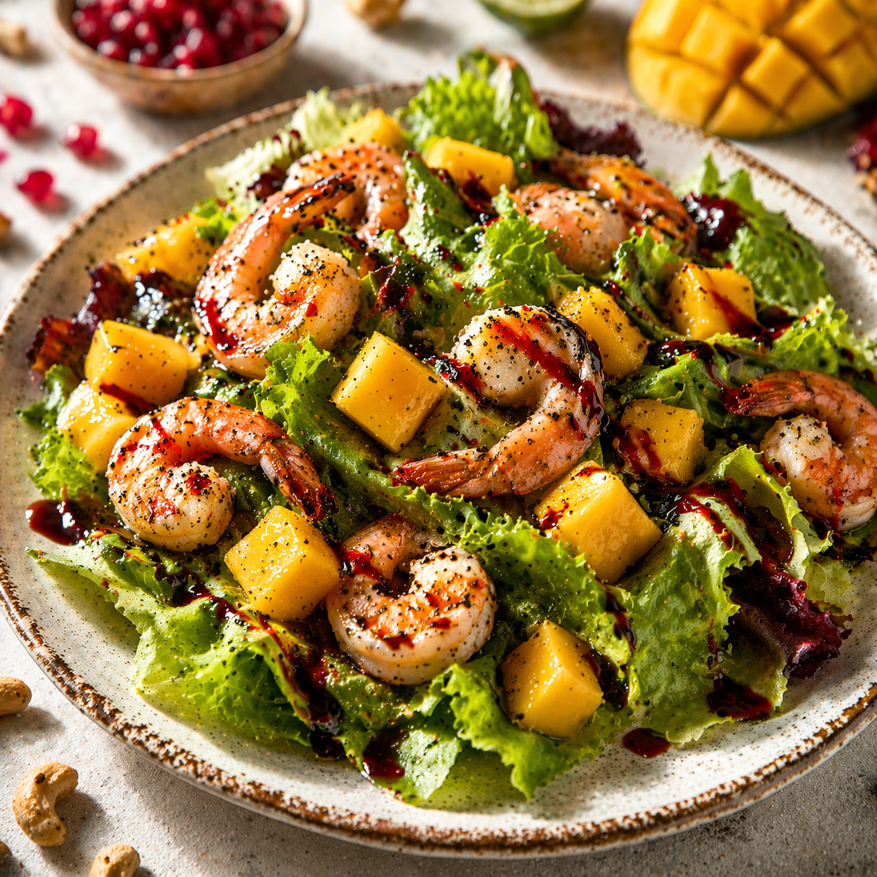 Mango-Pomegranate Balsamic Crema