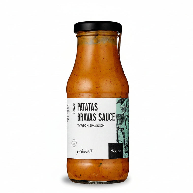 Patatas Bravas Sauce mit Paprika Knoblauch und Olivenoel als spanische Sauce fuer Kartoffeln Grillgerichte und Burger