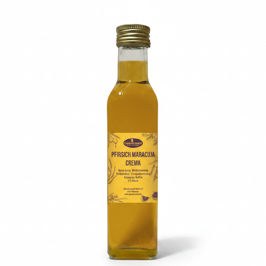 Pfirsich maracuja crema mit fruchtiger note fuer salate desserts und sommerliche gerichte