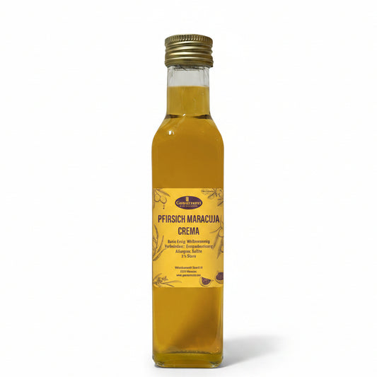 Pfirsich maracuja crema mit fruchtiger note fuer salate desserts und sommerliche gerichte