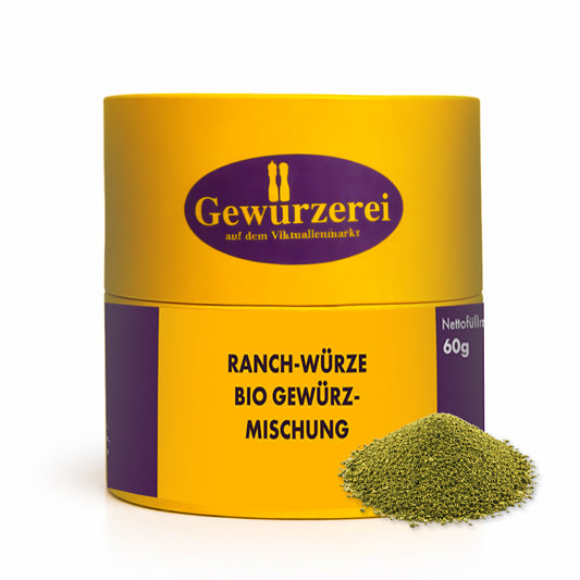 Ranch Wuerze Bio Gewuerzmischung mit Dill Petersilie Schnittlauch Zwiebel Knoblauch und Pfeffer fuer Dips und Dressings