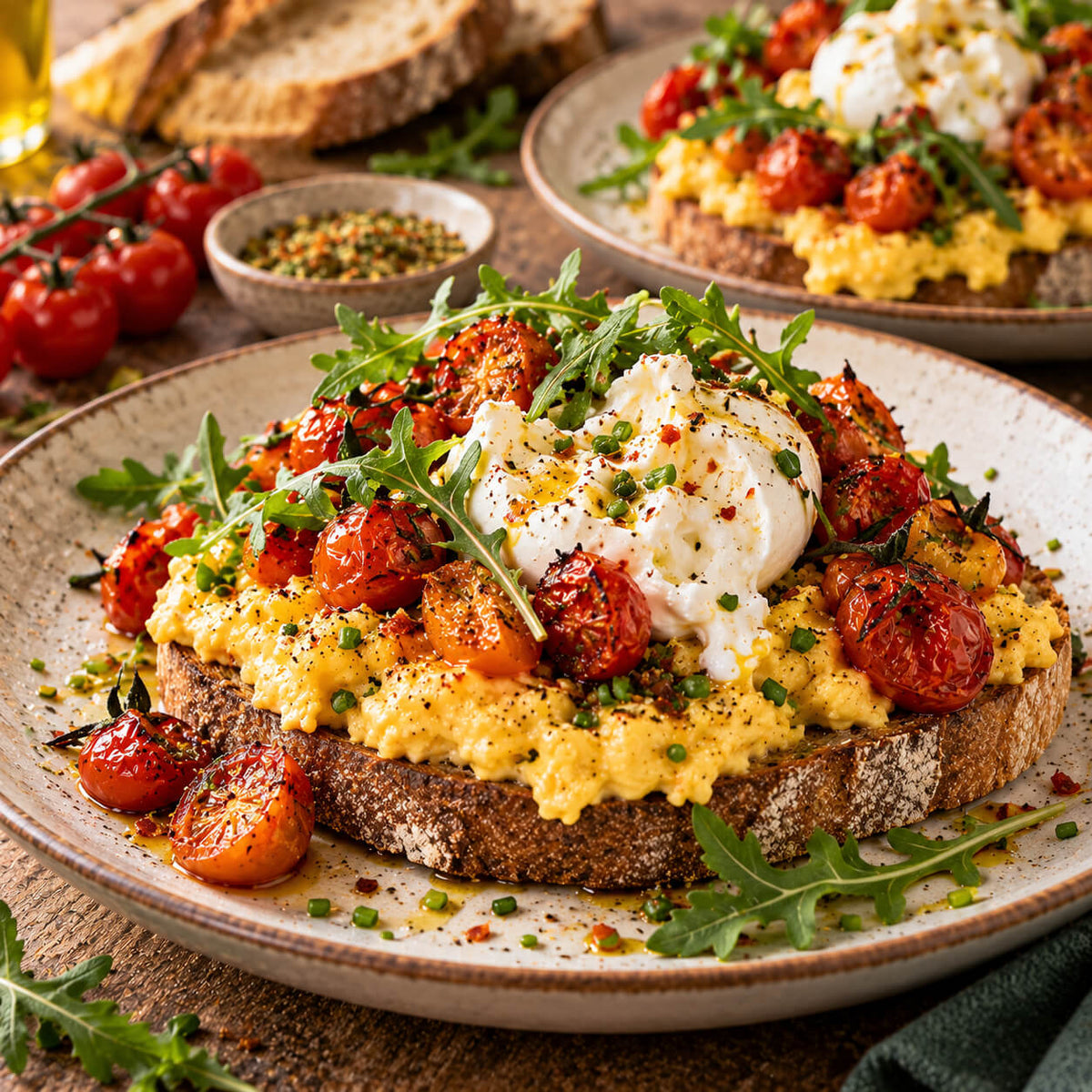 Scrambled eggs ORGANIC seasoning salt