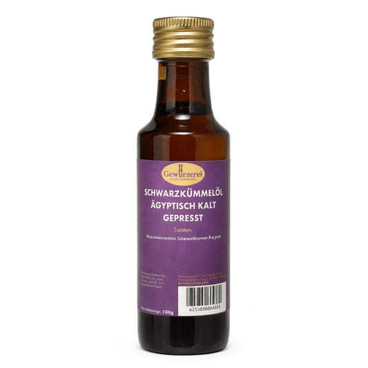 Aegyptisches Schwarzkuemmeloel kalt gepresst aus Schwarzkümmelsamen fuer Salate Dressings und kalte Gerichte