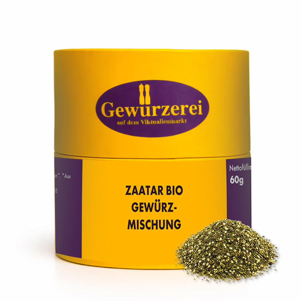 Bio Zaatar Gewürzmischung mit Sumach, Thymian und Oregano für Fladenbrot und orientalische Gerichte