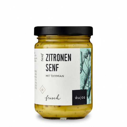 Zitronen senf mit thymian fuer dressings fisch gefluegel und gemuese mit frischer note